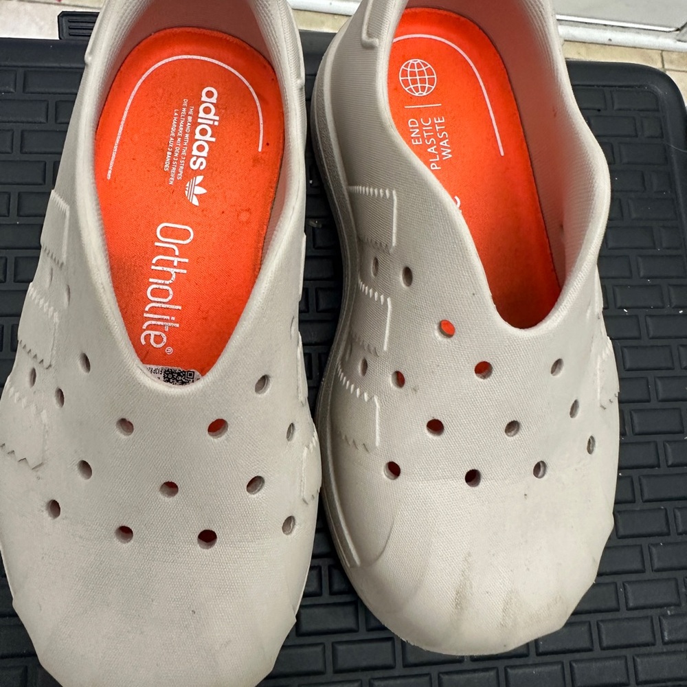 Adidas Beige Slip-On Clogs